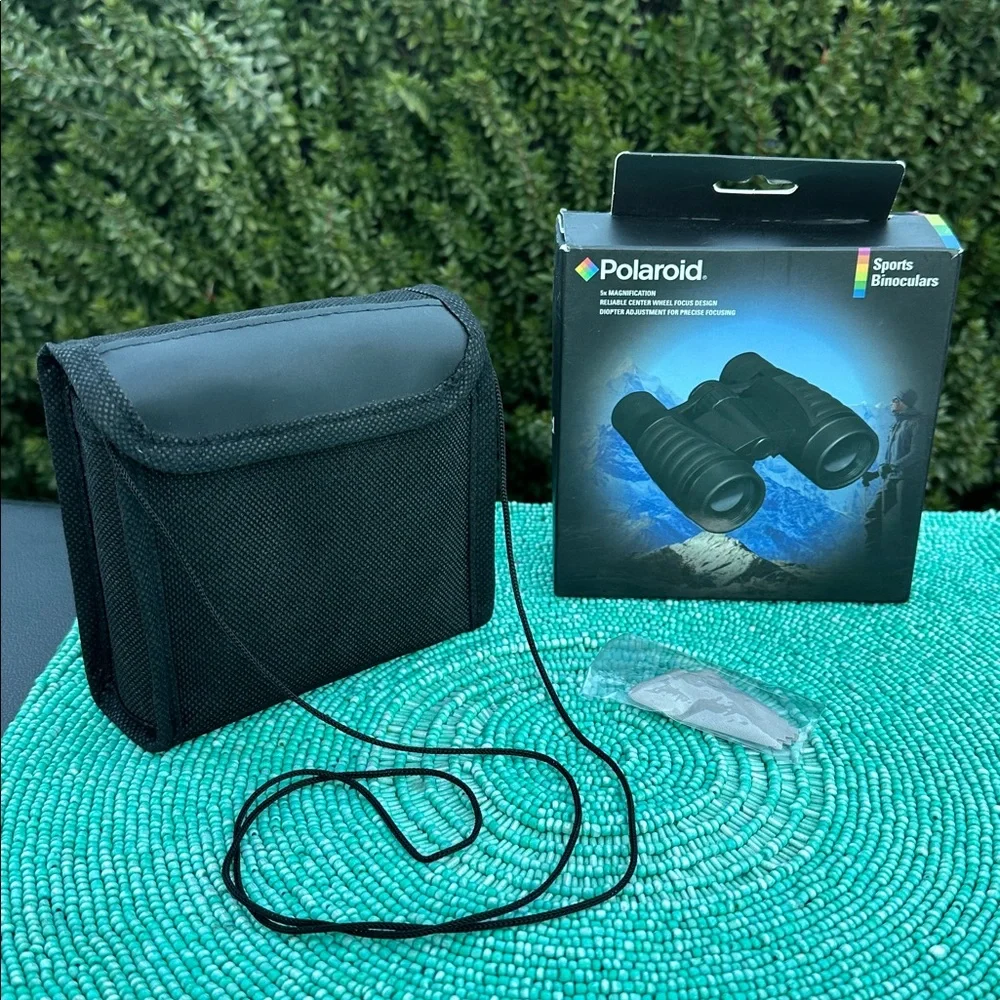 Polaroid Black Sports Binoculars with Blue Accents